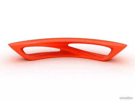 photo du banc design orange Drift - Amanda Levete