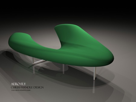 banquette aerofly en forme de boomerang - christophe soffietti