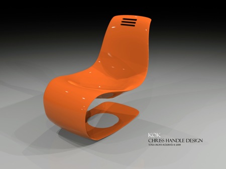 chaise design orange Kok - Christophe Soffietti