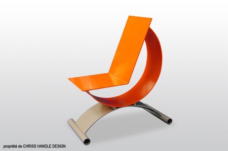 chaise design orange quart d