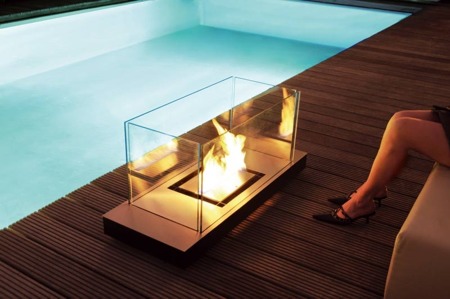 cheminée design indoor outdoor radius Uni flame