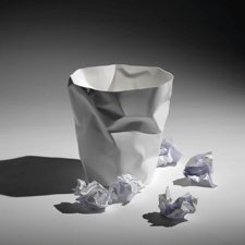 corbeille à  papier froissée Bin bin blanche - John Brauer - Essey