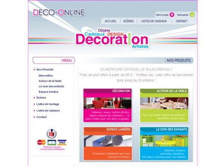 deco-online.fr - site de vente d’objets de décoration en ligne