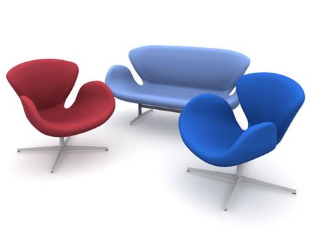 fauteuil et sofa Swan chair - design Arne Jacobsen