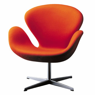 fauteuil design Swan chair orange - Arne Jacobsen