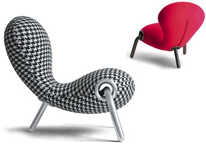 Fauteuil tripode de forme organique Embryo - Marc Newson design