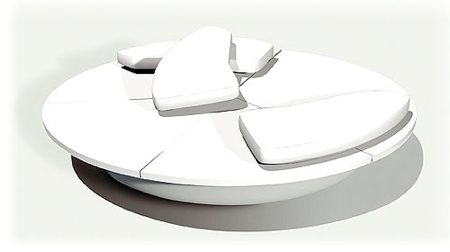 lit à  eau rond Lylo waterbed by Viteo