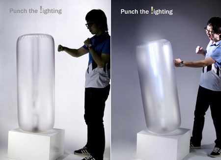 luminaire punching ball - boxe - Punch the light