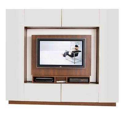 meuble de rangement séparateur de pièce pivotant avec emplacement pour écran plat