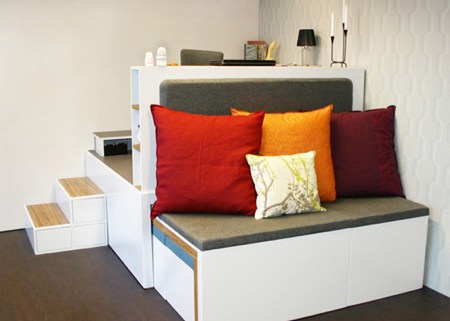 système de rangement compact - tout le mobilier dans 4 mètres carrés
