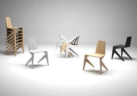 chaise design en bois empilable Mosquito