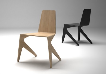 chaise design empilable de 2 façons