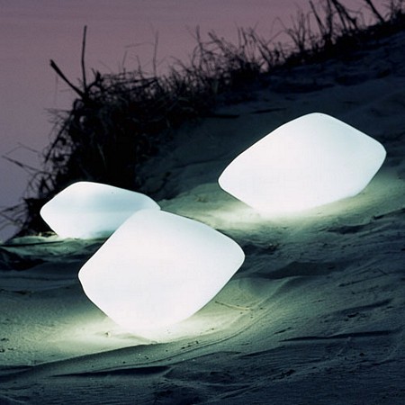 photo des pierres lumineuses Oluce