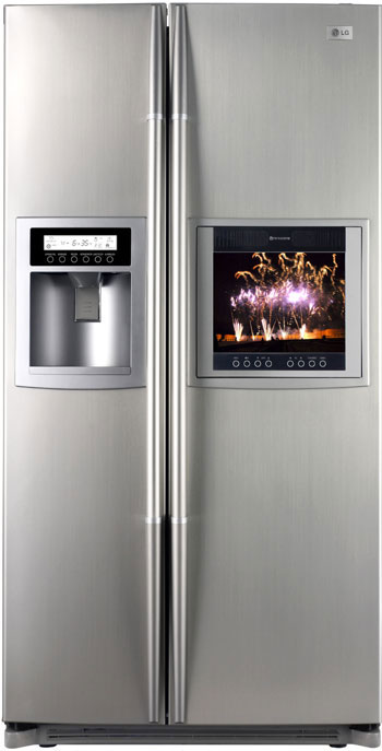 photo réfrigérateur américain avec téléviseur LCD intégré