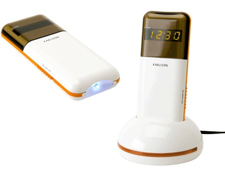 photo du réveil design avec vibreur et lampe de poche intégrée