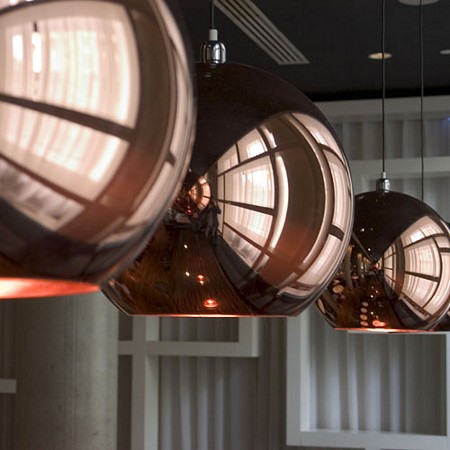 photo suspension lampes boules Copper Shade - Tom Dixon