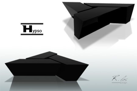 table basse design noire Hypso - Rlos design