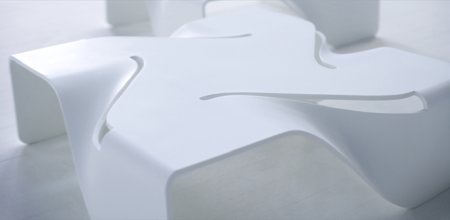 Table basse design Vertigo blanc immaculé