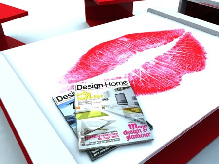 table basse plexiglas avec photo d
