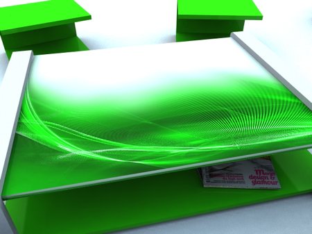 table basse en plexiglas vert - Composition design