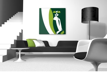 tableau design vert pomme et vert foncé Green andie bag - Fred Qora & Nanoo Shaï