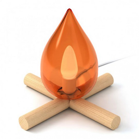 Lampe feu de bois Fire Kit by 5.5 Designers