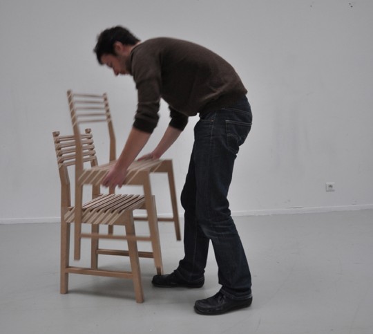 Chaise en bois empilable Triplette chair