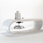 Goggle desk, bureau blanc moderne