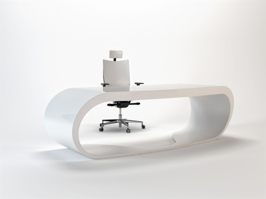 Goggle desk, bureau blanc moderne