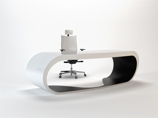 Goggle desk, bureau noir et blanc épuré