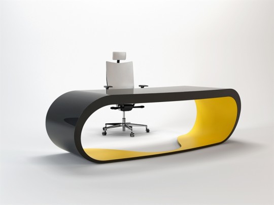 Goggle desk bureau noir et jaune design