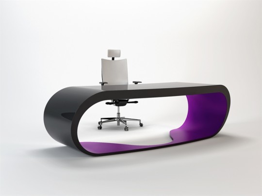 Goggle desk bureau design noir et violet