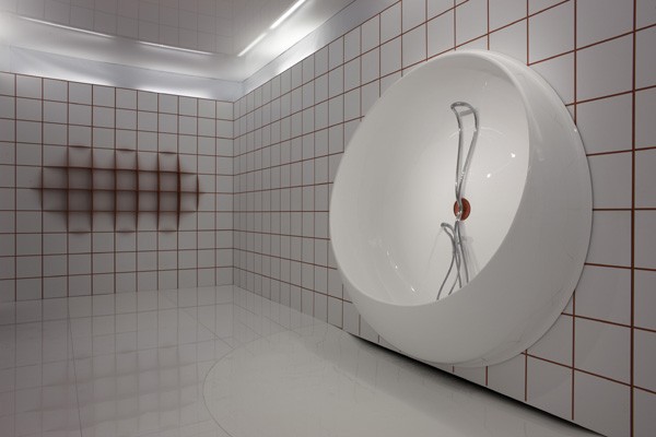 Rotator, la douche ronde murale de Ron Arad