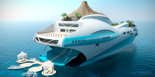 Yatch de luxe futuriste : Tropical Island Paradise