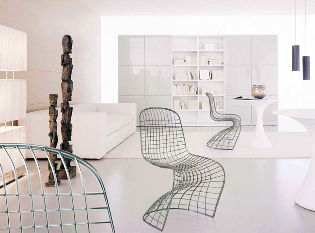 Pantoia : la chaise Panton en fil de fer