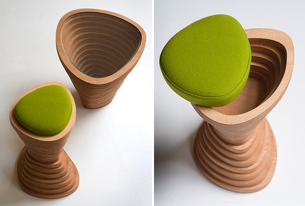 Tabouret en bois Tettonica par Janina Loeve