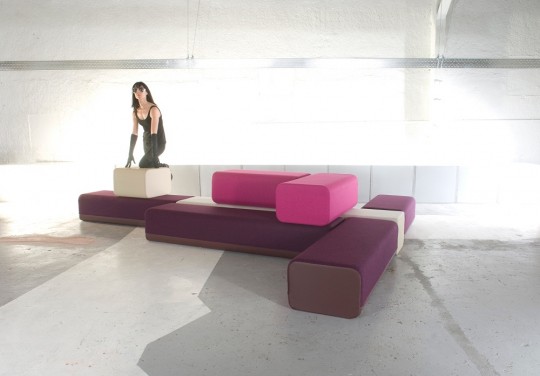Sofa composé de briques modulaires