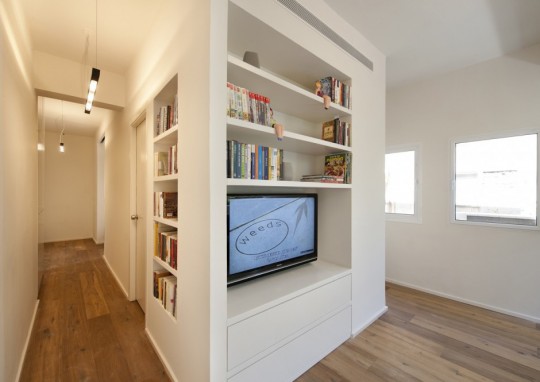 Meuble TV bibliothèque réalisé sur mesure