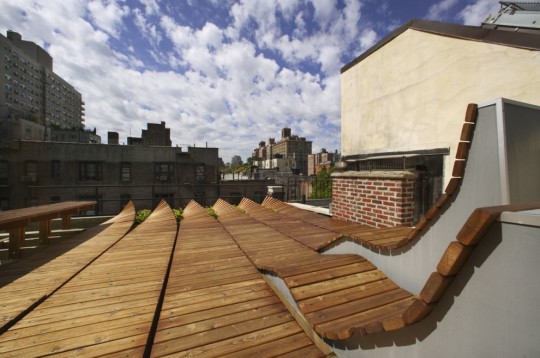 Toit terrasse en bois original à Greenwich village