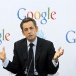 Nicolas Sarkozy dans les nouveaux bureaux de Google à Paris