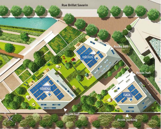 Plan de masse de la résidence O3, Vinci immobilier