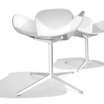 Fauteuil design sixties blanc Coccola