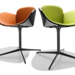 Fauteuil esprit sixties Coccola orange / vert