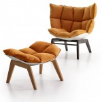 Fauteuil Husk marron par Patricia Urquiola pour B&B Italia