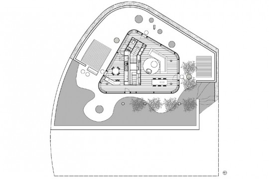 Plan de la maison en verre Lake Lugano house