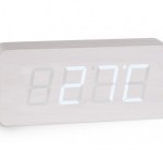 Horloge thermomère digital design blanc Opio