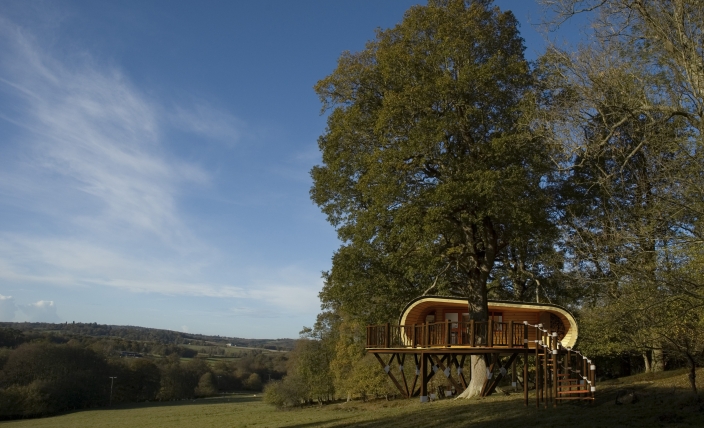 Une pause dans un arbre, ça vous tente ? Découvrez ecoPerch, une cabane-hôtel perchée sur un arbre