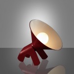 Lampe chien Snoopy rouge par Lumiven