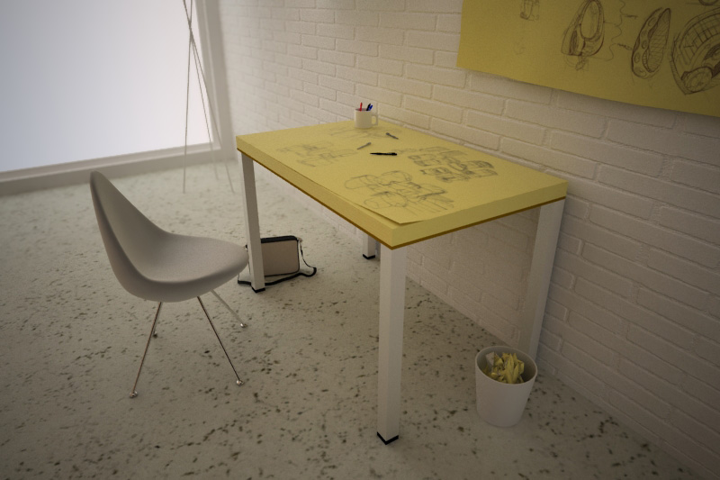 Post-it table, le bureau post-it