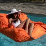 Pouf de piscine Orange